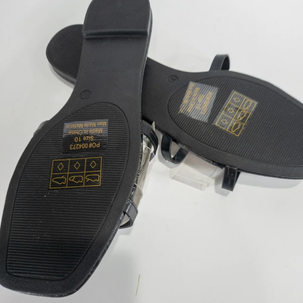 Journee Collection Ramira Slide Sandals Black -7.5 - Picture 8 of 8